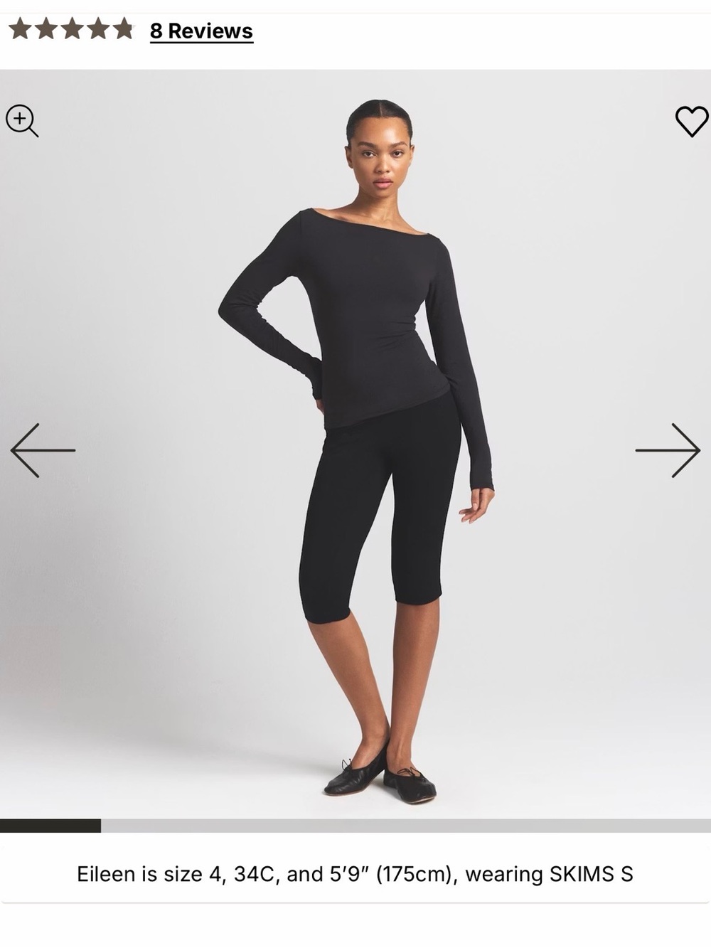 SKIMS Black Boatneck Long Sleeve Top